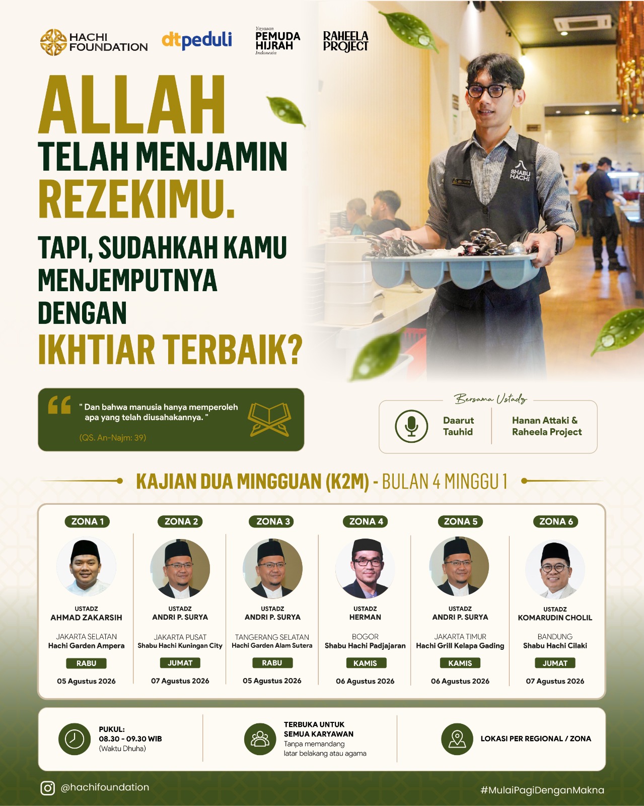Kajian Dua Mingguan (K2M) DT Peduli x Hachi Foundation