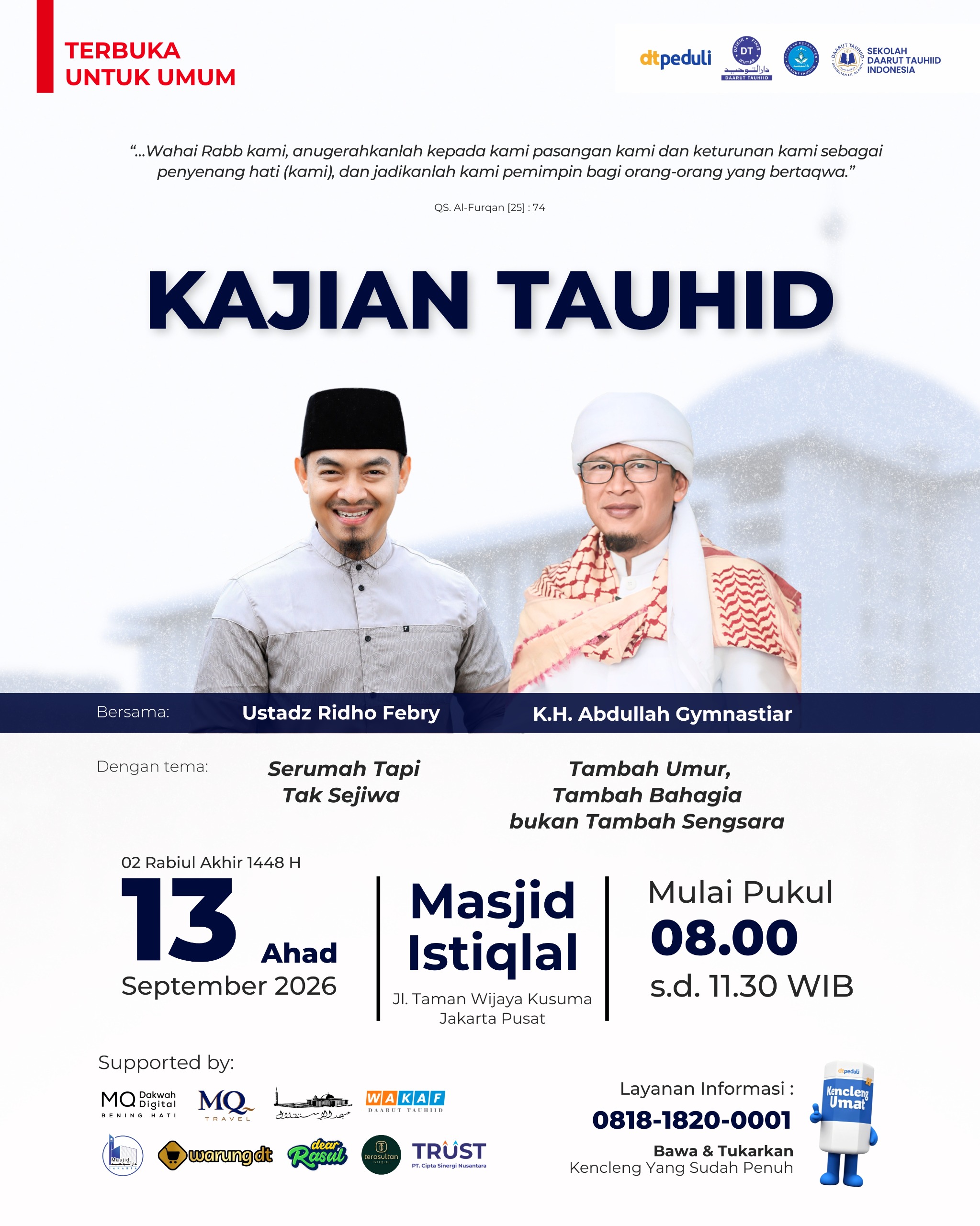 KAJIAN TAUHID MASJID ISTIQLAL SEPTEMBER